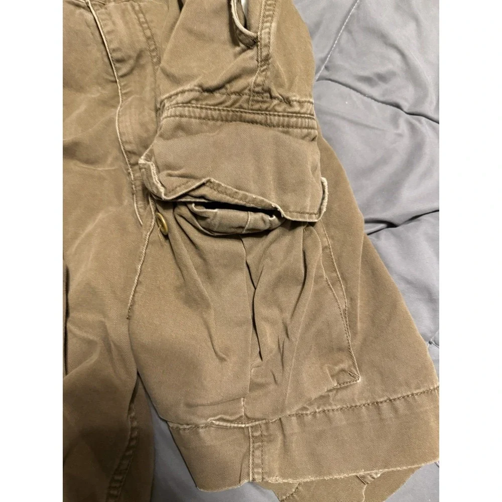 Polo‎ Ralph Lauren Brown Cargo Chino Shorts Size 36 Vintage Y2K Utility Outdoor